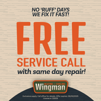 Free service call with same day repair